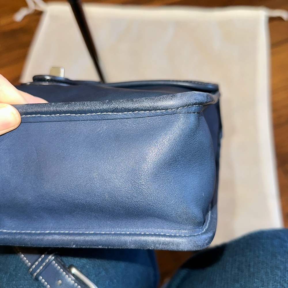 Coach VTG 9927 Willis Navy Blue Leather Crossbody Shoulder Bag - Picture 6 of 16